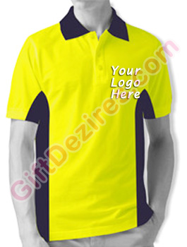 Designer Yellow and Blue Color Logo Custom T Shirts